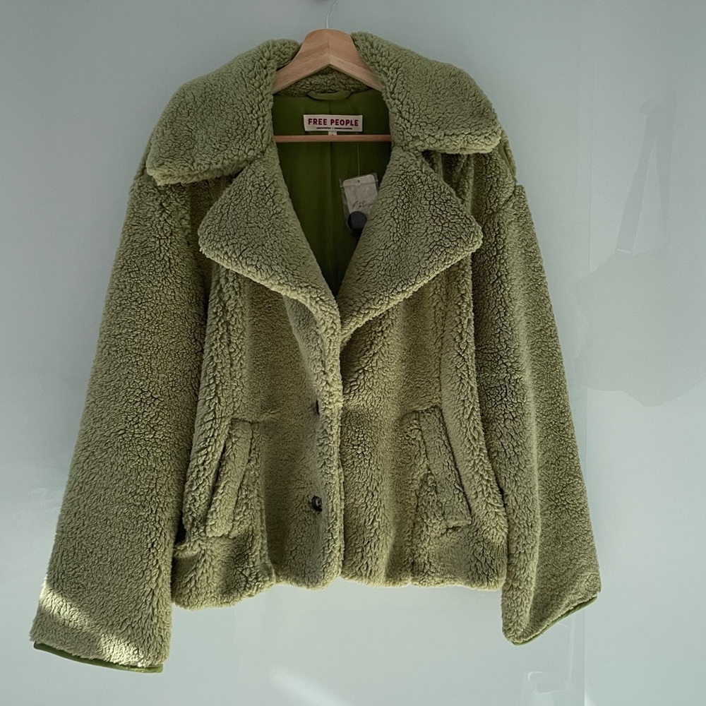 Free People Joplin Cosy Jacket In Sweet Pistachio - Picture 10 of 13